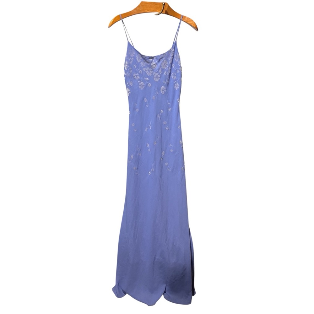 Chica's Periwinkle Maxi Dress Floral Rhinestones Y2K 90s